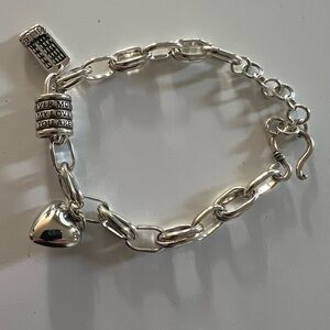 Elegant Silver Heart Charm Bracelet